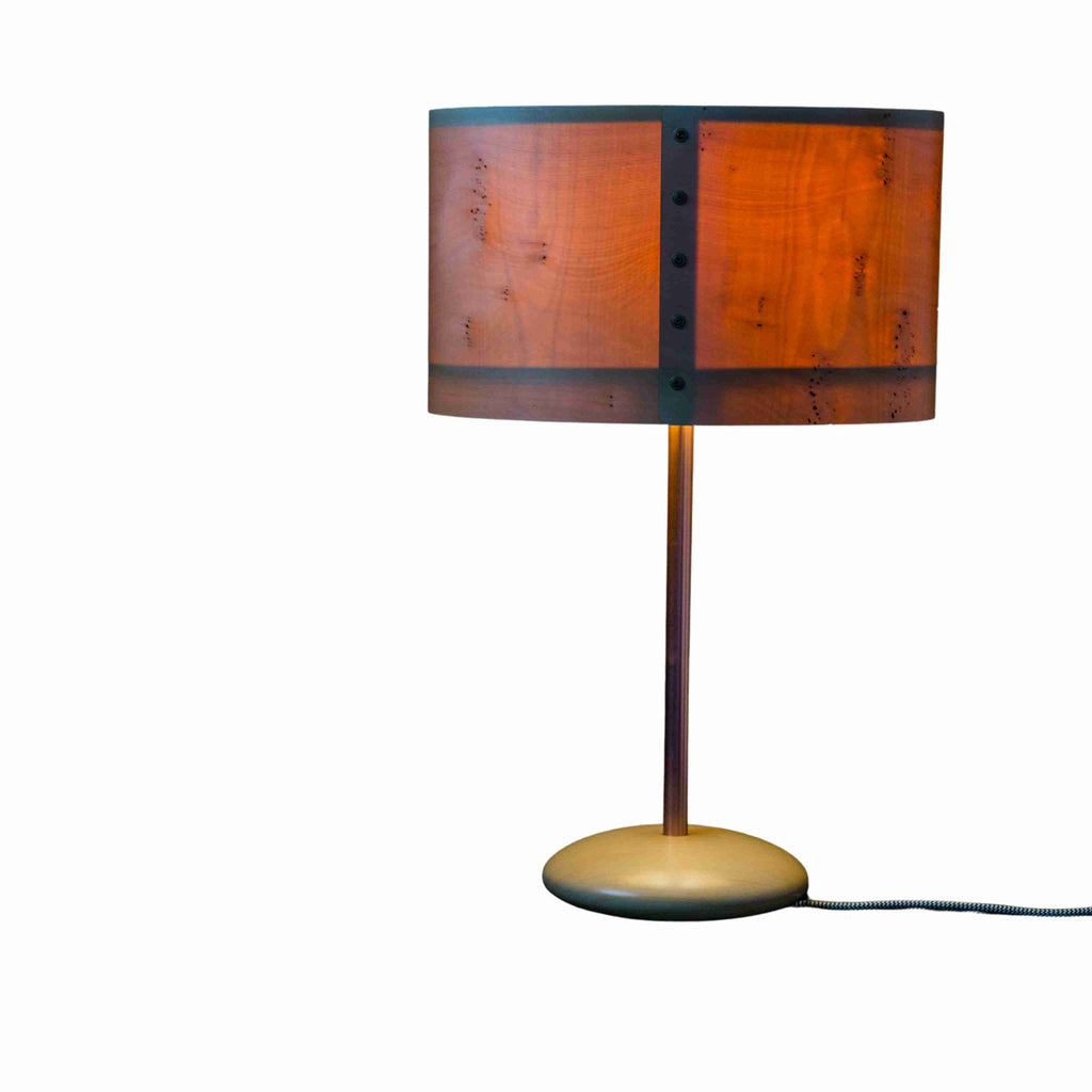 Timber Veneer Elipse Table Lamp