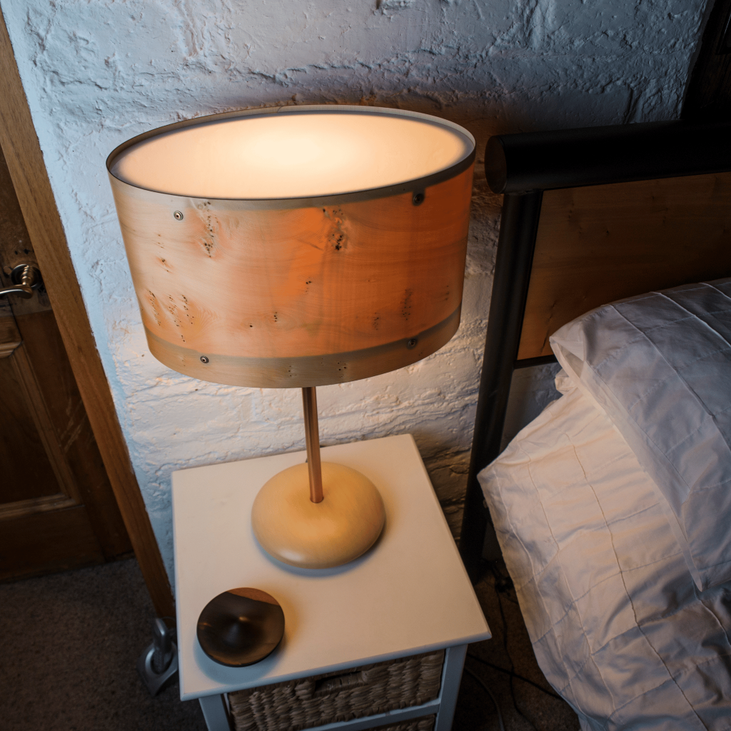 Timber Veneer Elipse Table Lamp