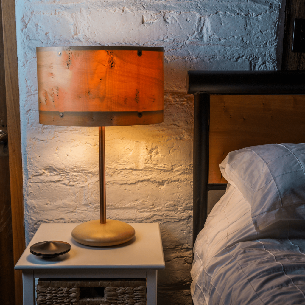 Timber Veneer Elipse Table Lamp