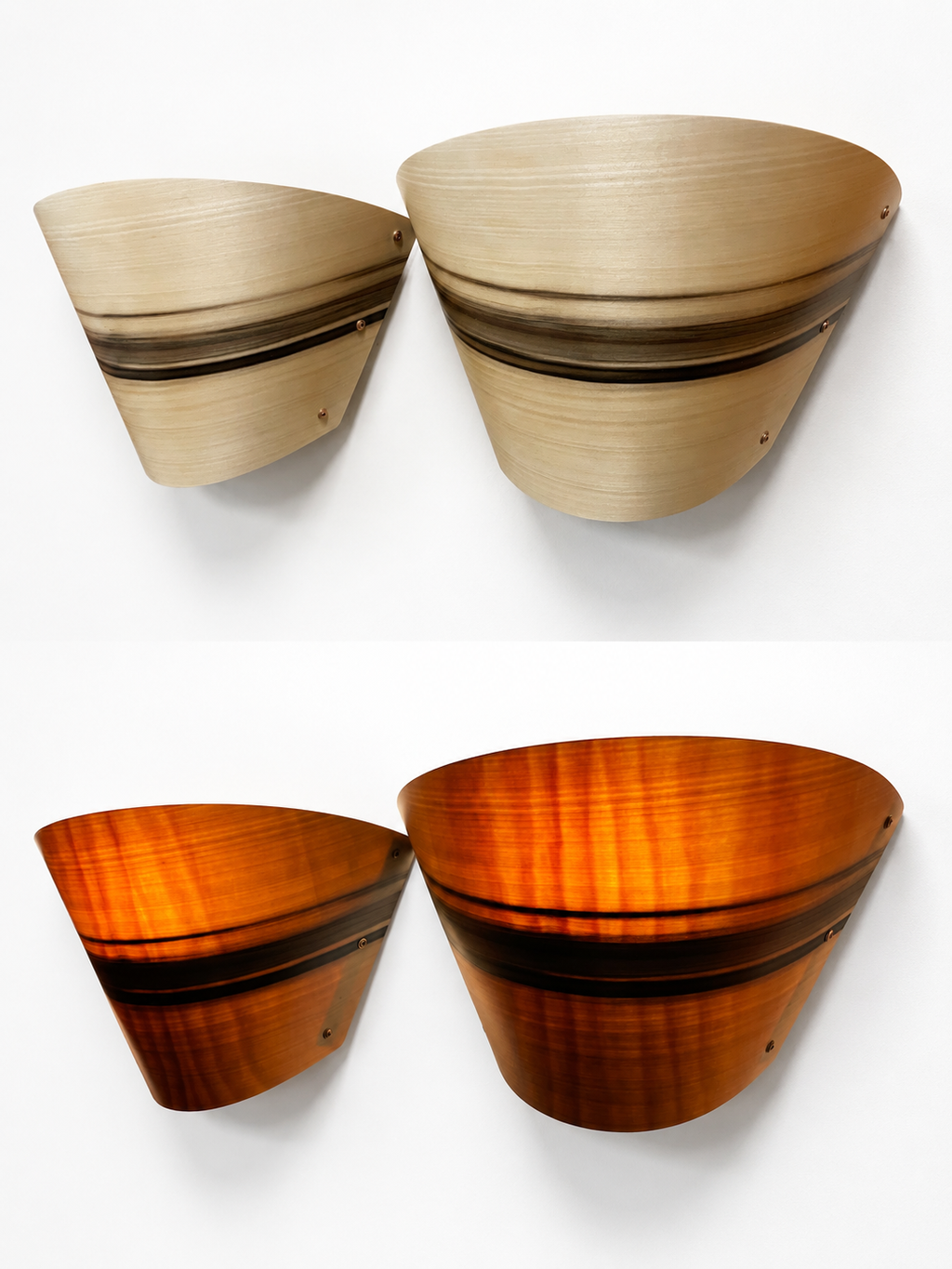 Timber Veneer Barc Wall Light