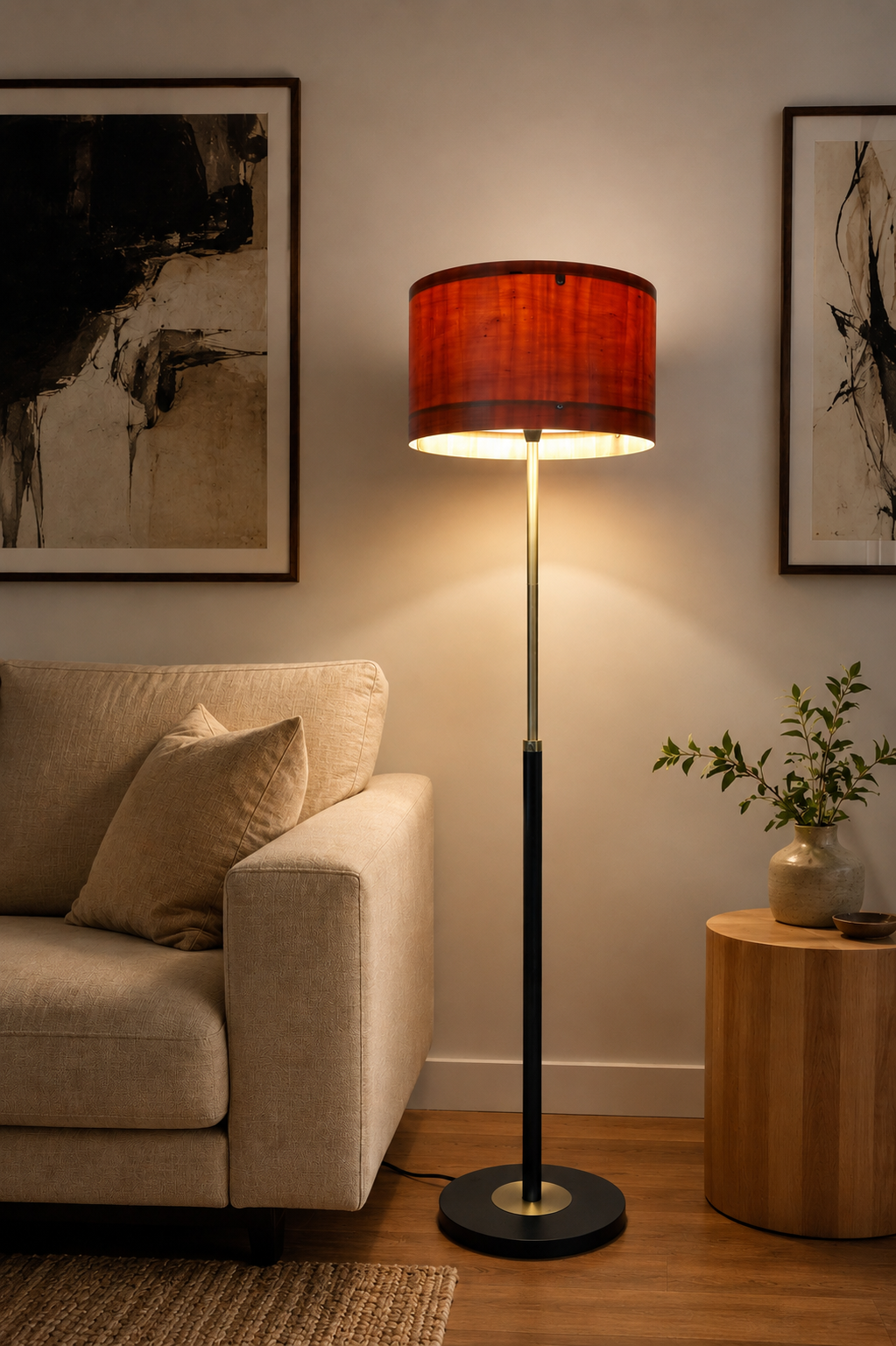 Timber Veneer Floor Lamp