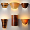 Timber Veneer Half Drum Wall Lights